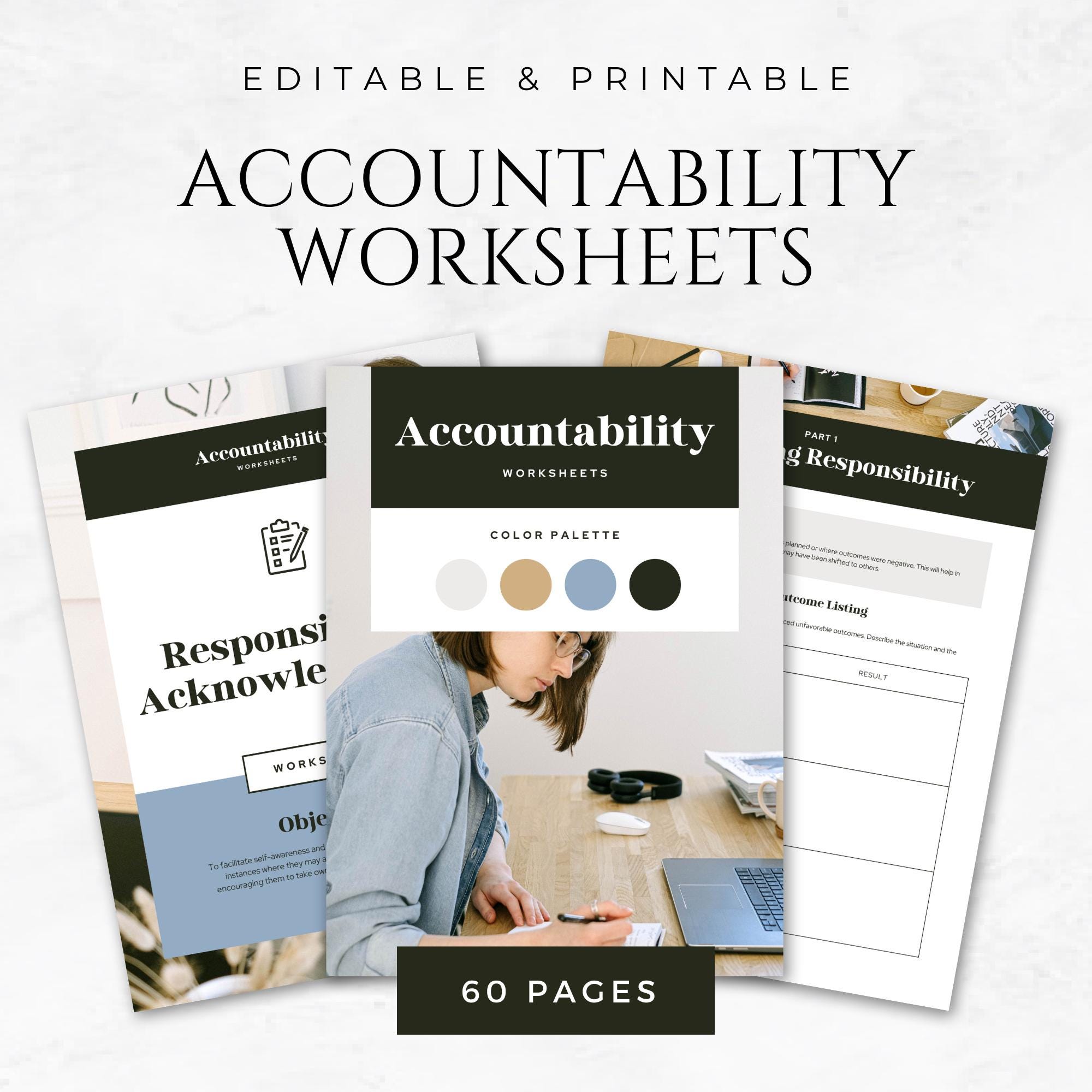 Accountability Worksheets Template Productivity Planner Daily Task
