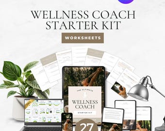 Wellness Coach Starter Kit Worksheets Canva Templates Editable Coaching Worksheet Health Coach Client Forms Coaching Business Holistic Coach