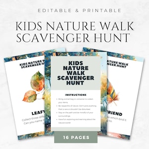 Nature Walk Scavenger Hunt Kids Outdoor Scavenger Hunt Printable Nature Activities Kids Hiking Activity Forest Scavenger Hunt Outdoor Games
