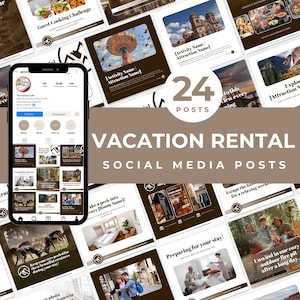 Vacation Rental Instagram Post Templates Airbnb Host Social Media Graphics Real Estate Rental Property Posts Vacation Home Branding Template