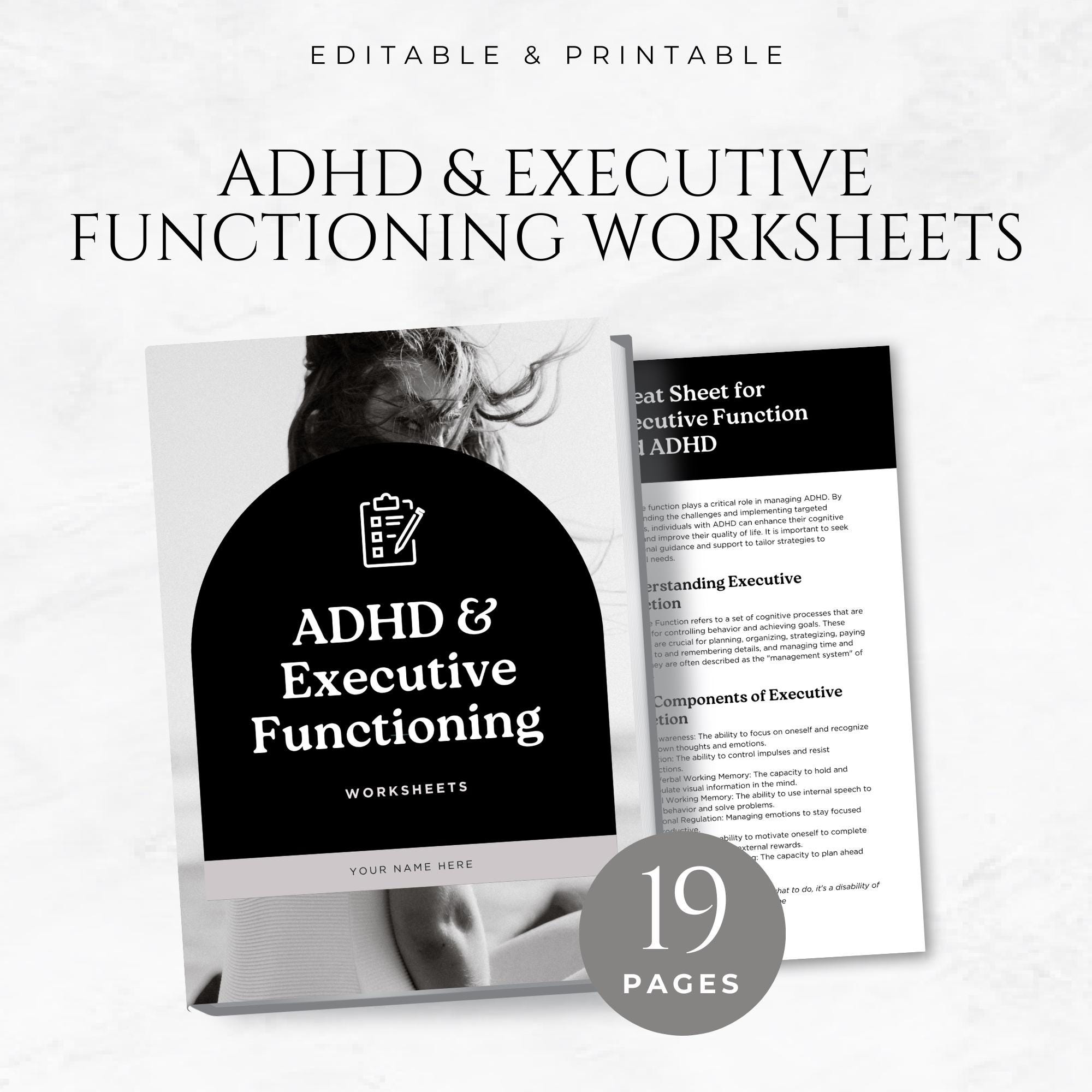 ADHD & Executive Functioning Worksheets Templates ADHD Planner ...