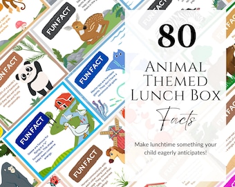 Printable Animal Themed Lunch Box Facts for Kids Fun Facts Trivia Lunch Box Notes Animal Facts for Kids Printable Lunch Box Notes for Kids