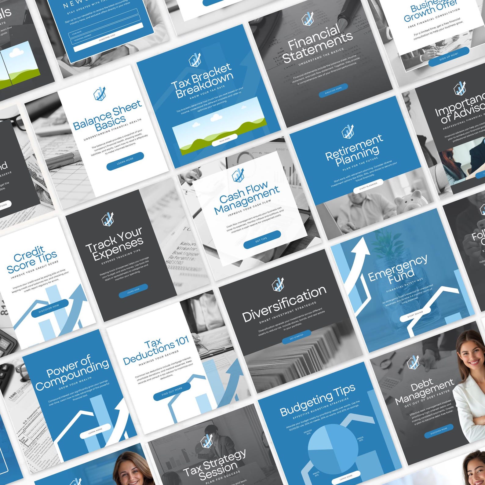 Accountant Instagram Templates Tax Advisor Instagram Bookkeeper ...