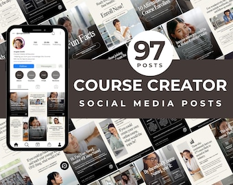 Course Creator Instagram Posts Templates Social Media Posts Online Course Marketing Digital Course Promotion Branding for Course Creators