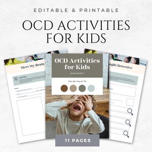 Mall för OCD-aktiviteter för barn Utskrivbara OCD-arbetsblad för barns ångesthantering Barns psykiska hälsa OCD-hanteringsstrategier för barn