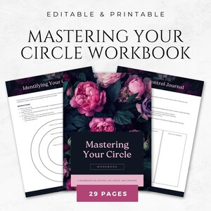 Beherrschen Sie Ihren Kreis Arbeitsbuch-Vorlage Druckbare Arbeitsbuch-Grenzen für persönliches Wachstum setzen Arbeitsbuch-Coaching-Vorlage Canva