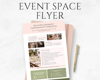 Event Space Flyer Template Printable Venue Marketing Flyer Party Hall Rental Flyer Coworking Space Rental Flyer Airbnb Event Space Flyer