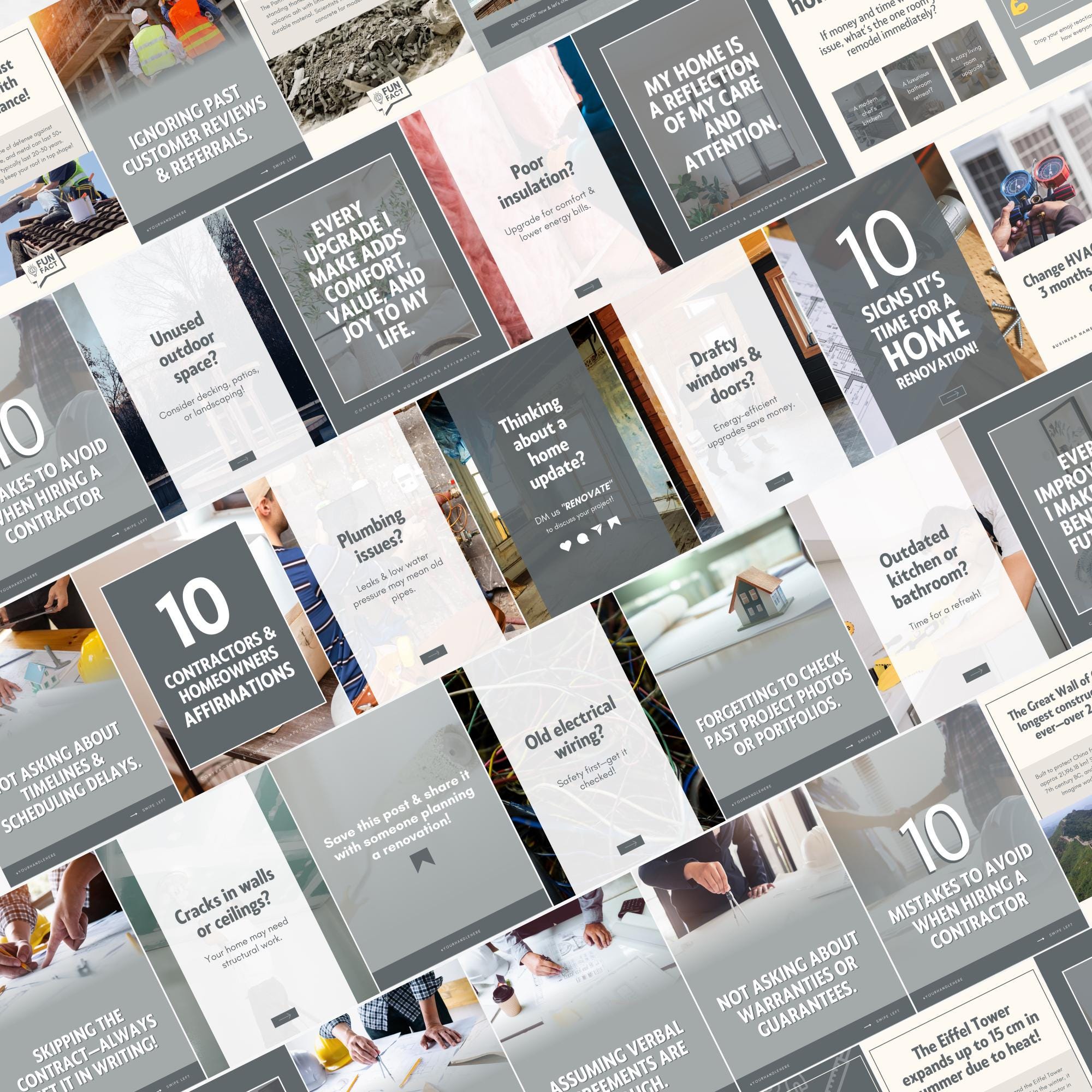 Contractor Posts Contractor Instagram Posts Templates Construction Business Templates ...