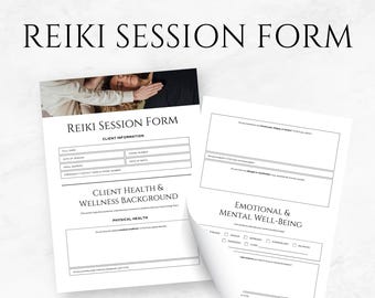 Reiki Session Form Template Printable Reiki Treatment Form Holistic Therapy Form Energy Healing Consent Form Wellness Client Intake Template