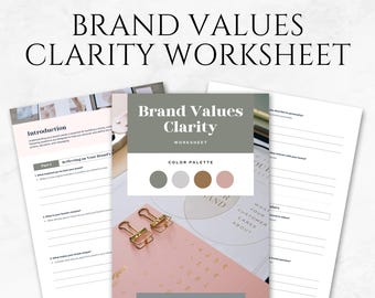 Brand Values Clarity Worksheet Template Printable Brand Strategy Guide Brand Identity Workbook Small Business Branding Personal Brand Guide