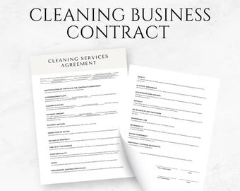 Cleaning Business Contract Template Printable Housekeeping Agreement Cleaning Business Form Cleaning Service Contract Professional Cleaning