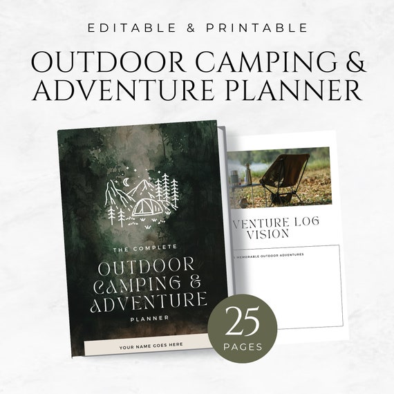 Camping Planner Adventure Planner Outdoor Planner Camping Trip Planner Adventure Trip Template Camping Planner Outdoor Adventure Template