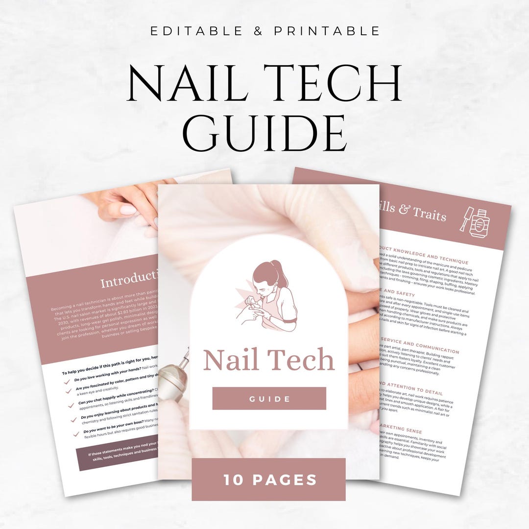 Nail Tech Guide Template: Editable Canva Salon Menu (PDF Download) - Etsy