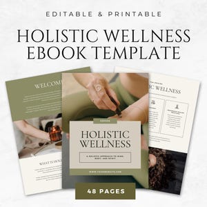 Holistic Wellness eBook Template Canva Wellness Coach Holistic Health Workbook Life Coaching eBook Holistic Coach Holistic Healing Branding