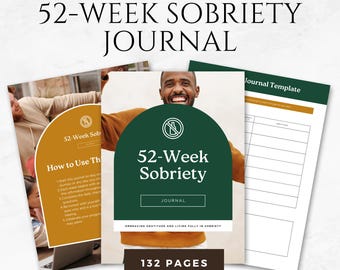 Sobriety Journal Template Addiction Recovery Journal Sober Journal Alcohol-free Journal Sobriety Tracker Recovery Planner Self-Care Journal