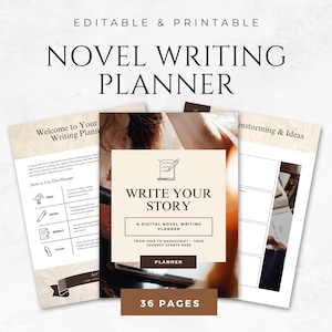 Novel Writing Planner Template Printable Character Development Author Tools Story Planning Fiction Writing Story Outline Manuscript Planner