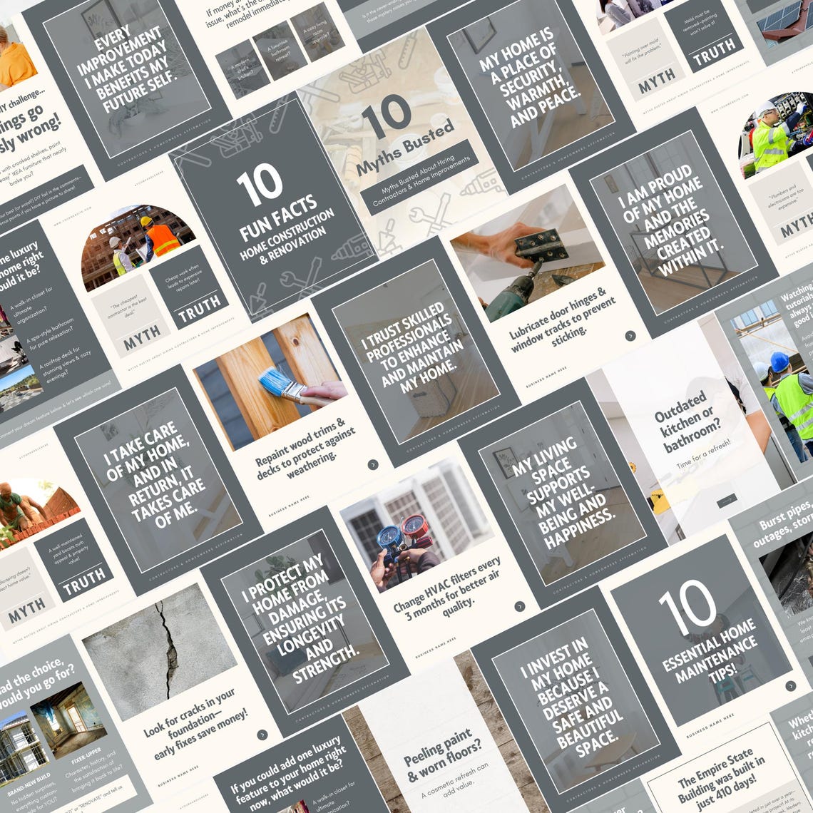 Contractor Posts Contractor Instagram Posts Templates Construction Business Templates ...