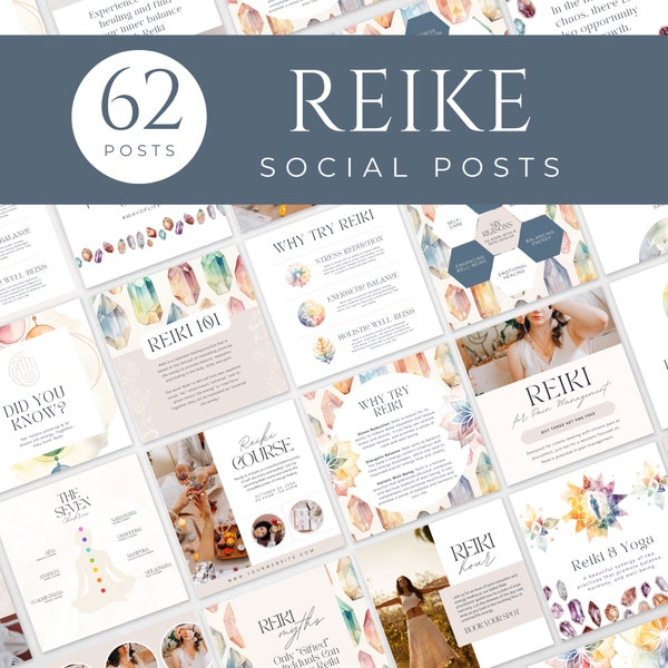 Reiki Healing Instagram Templates Reikihealing Social Media Templates Reiki Energy Healer Templates Holistic Healer Wellness Templates Canva