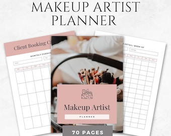 Modello di planner per truccatori, planner per attività di trucco, planner per saloni di bellezza, modelli per truccatori, agenda appuntamenti, diario per truccatori