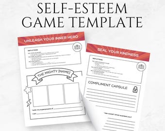 Self-Esteem Game Template Canva Kids Confidence Tool Kids Classroom Game Self-Growth Worksheet Mental Health  Therapy Counseling Activity