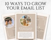 10 Ways to Grow Your Email List Ebook Template Printable List Building Template Email Opt-in Freebie Lead Magnet Template Email Marketing