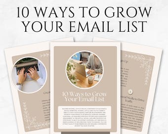10 Ways to Grow Your Email List Ebook Template Printable List Building Template Email Opt-in Freebie Lead Magnet Template Email Marketing