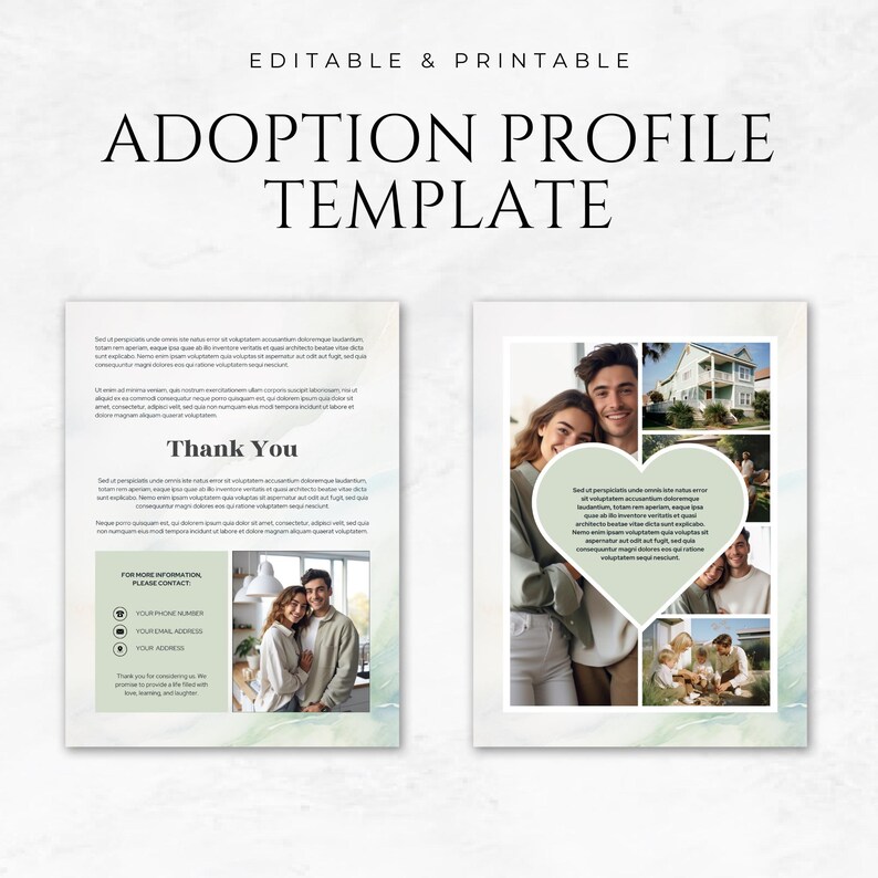 Adoption Profile Canva Template Printable Adoptive Parents Profile ...