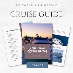 Cruise Ship Guide Template Printable Cruise Itinerary Cruise Vacation Planner Cruise Travel Planner Editable Travel Guide Cruise Brochure