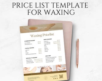 Waxing Price List Salon Price List Template Beauty Salon Price List Waxing Service Spa Price List Waxing Services Pricing Printable Canva