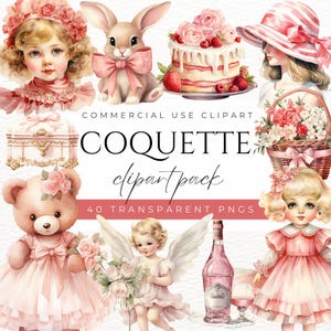 Coquette clipart coquette esthetische girly clipart vintage vrouwelijke clipart zachte meisje clipart roze romantische graphics Parijse esthetiek PNG