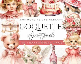 Coquette Clipart Coquette Aesthetic Girly Clipart Vintage Feminine Clipart Soft Girl Clipart Pink Romantic Graphics Parisian Aesthetic PNG