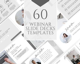 Webinar Slide Deck Template Canva Online Course Slide Deck Webinar Presentation Online Workshop Masterclass Slide Deck Zoom Presentation
