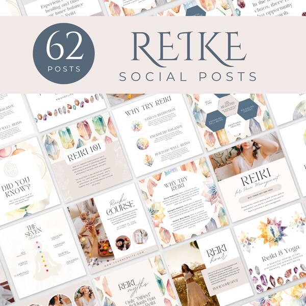 Reiki Healing Instagram Templates Reikihealing Social Media Templates Reiki Energy Healer Templates Holistic Healer Wellness Templates Canva