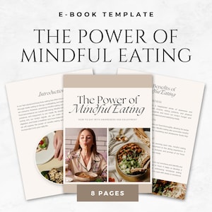 The Power of Mindful Eating Template Printable Nutrition Coach Holistic Health Guide Intuitive Eating Workbook Food Relationship Journal