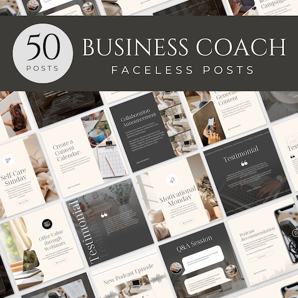 Faceless Instagram Posts Templates for Business Coaches Faceless Instagram Templates Faceless Coaching Templates Coaches Instagram Templates