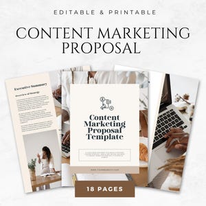 Content Marketing Proposal Template Printable Digital Marketing Proposal Business Proposal Freelancer Service Proposal Client Proposal Canva
