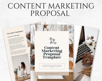 Content Marketing Proposal Template Printable Digital Marketing Proposal Business Proposal Freelancer Service Proposal Client Proposal Canva
