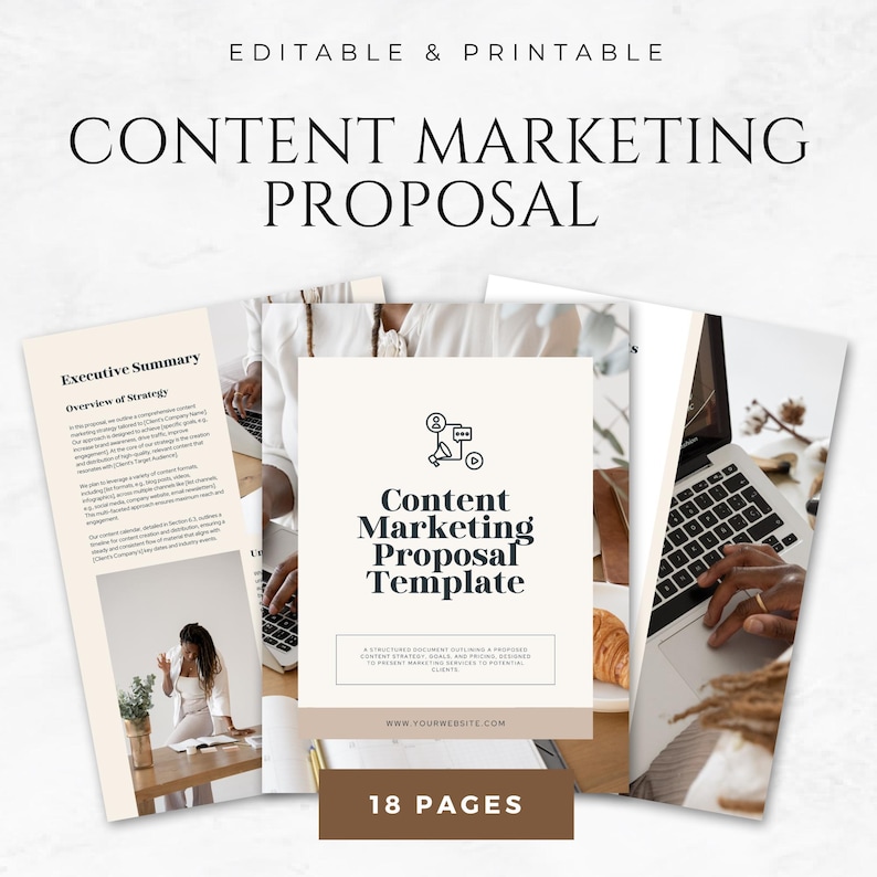 Content Marketing Proposal Template Printable Digital Marketing