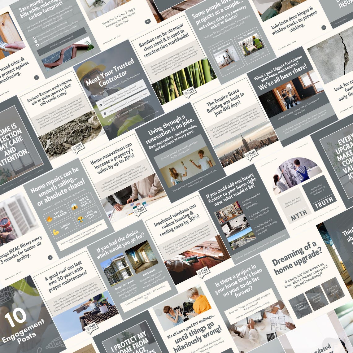 Contractor Posts Contractor Instagram Posts Templates Construction Business Templates ...
