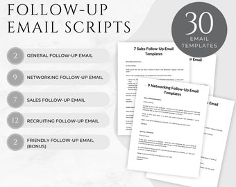 Follow-Up Email Templates, General Follow-up Email, Sales Follow-up Email, Networking Follow-Up Email, Recruiting Follow-up Email Scripts