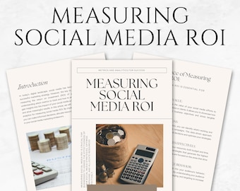 Measuring Social Media ROI Template Social Media Planner Marketing Performance Social Media Analytics Guide KPI Tracking for Social Media