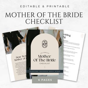 Mother of the Bride Wedding Checklist Template Wedding Checklist Planner Wedding Checklist Printable Wedding Organizer Wedding Organization
