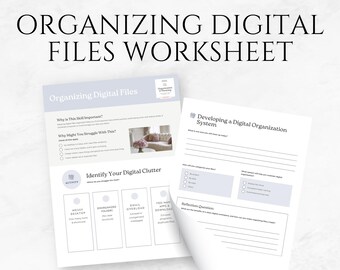 Organizing Digital Files Worksheet Template Printable Declutter Worksheet File Organization Computer Cleanup Checklist File Storage Planner