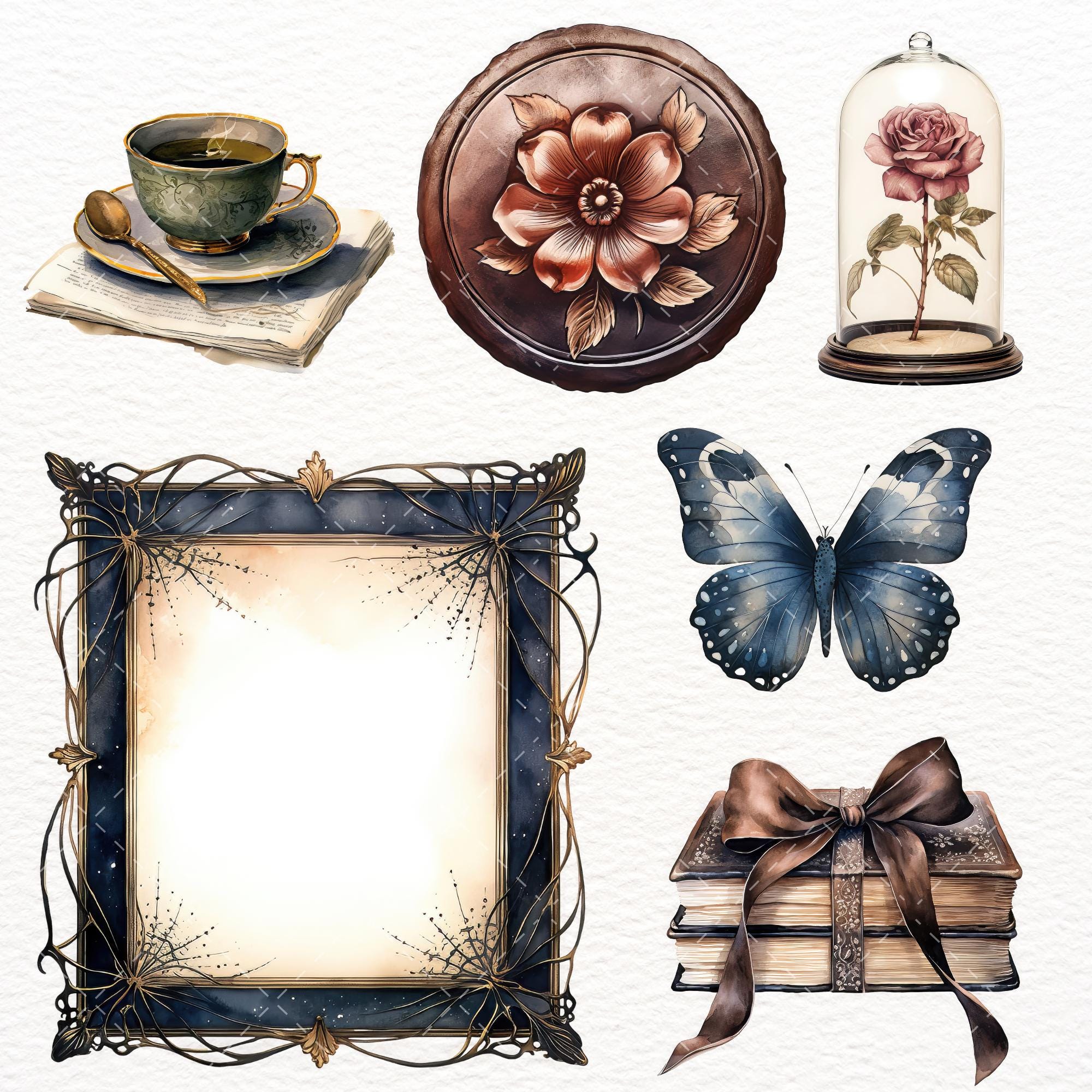 Dark Academia Clipart Vintage Aesthetic Clipart Gothic Academic ...