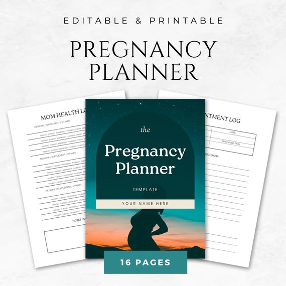 Pregnancy Planner Template Printable Pregnancy Journal Maternity Planner Pregnancy Tracker Prenatal Planner Pregnancy Checklist Baby Planner
