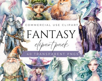 Clipart magique fantastique conte de fées Clipart enchanté mystique créatures mythiques céleste fantastique art médiéval gothique lunatique PNG