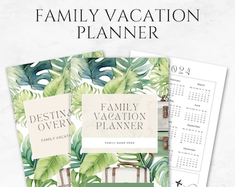 Family Vacation Planner Editable Family Travel Organizer Vacation Planner Canva Template Family Trip Planner Holiday Planner Printable Canva