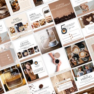 Coffeeshop Instagram-sjablonen Koffie Social Media-sjabloon Cafe Instagram-sjabloon Coffee Lover Instagram-berichtsjablonen Coffee Shop Canva afbeelding 6