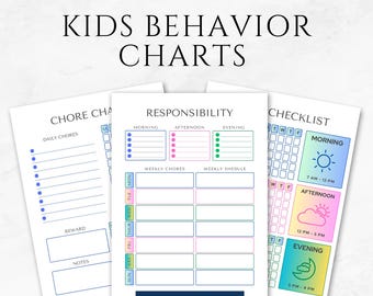 Kids Behavior Chart Templates Printable Behavior Checklist Reward Chart Template Kids Routine Chart Chore Charts Daily Checklist for Kids