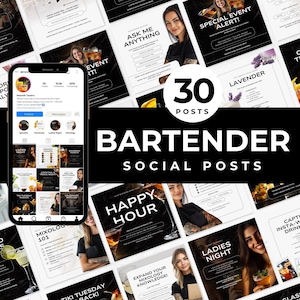 Barkeeper Social Media Posts Bar Instagram Vorlagen Cocktailbar Social Media Barbesitzer Happy Hour Posts Bar Facebook Post Cocktailbar Post